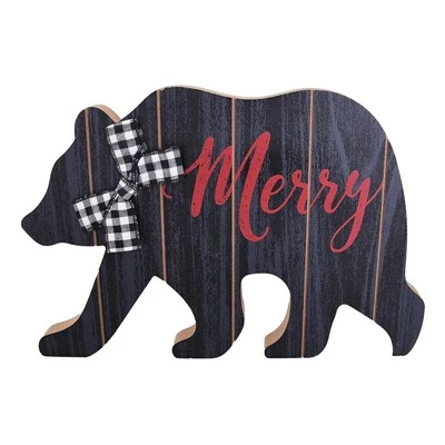 Rustic Black Bear Letšoao la Lehong la "Merry".